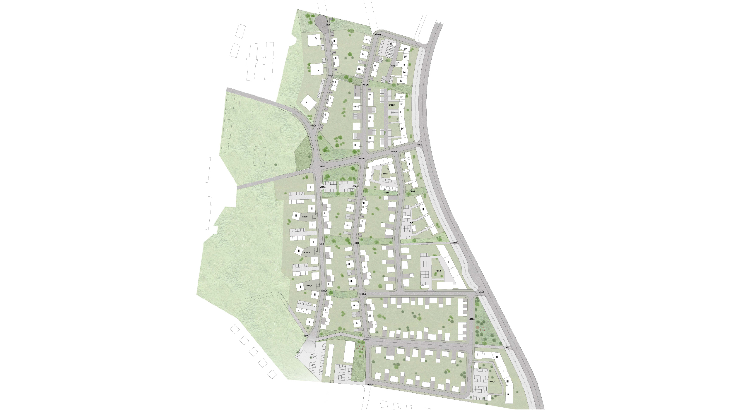 Nordmark & Nordmark arkitekter, illustration detaljplan, Jägarskolan, Kiruna, stadsbyggnad