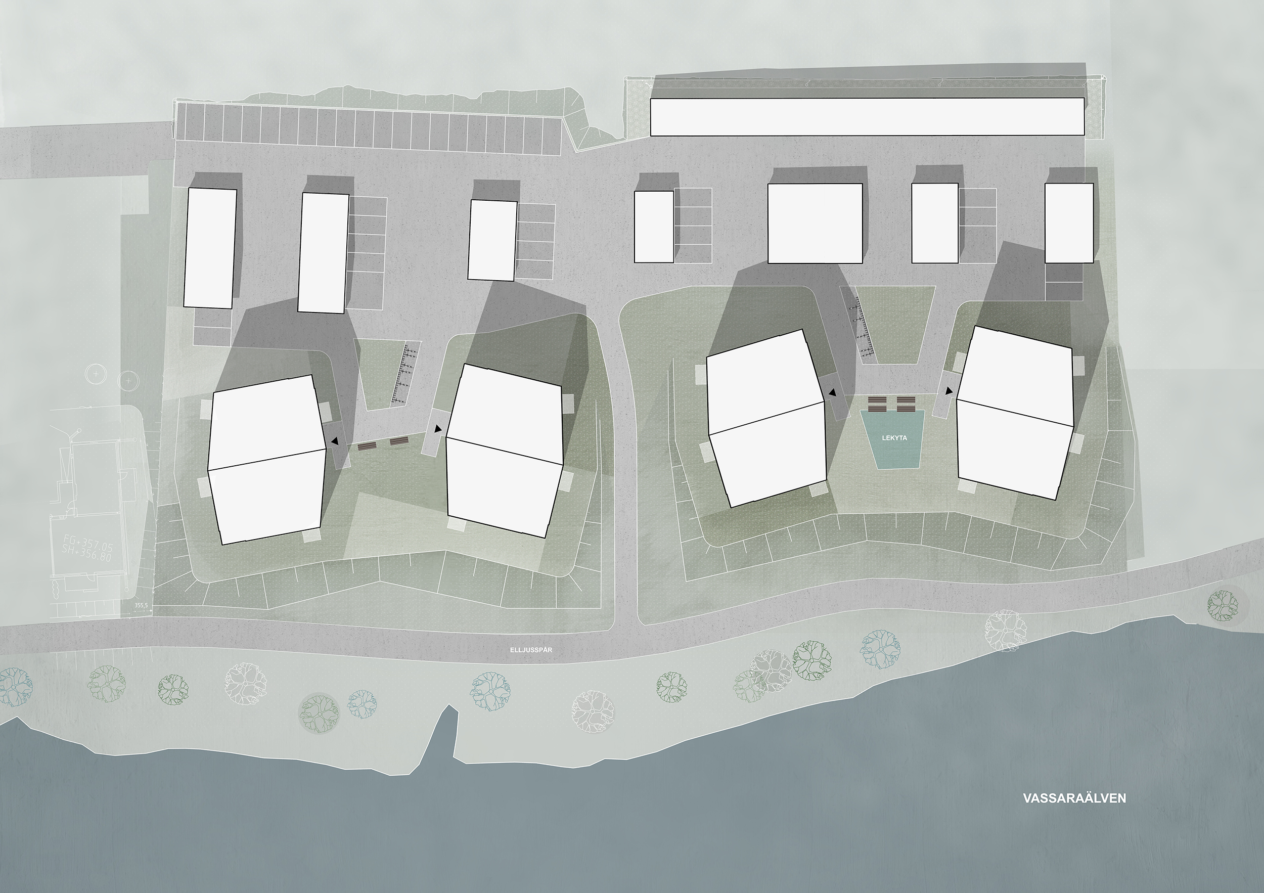 Nordmark & Nordmark arkitekter, LKAB, Nåiden bygg, Forsbacken, Gällivare, tegel, flerbostadshus