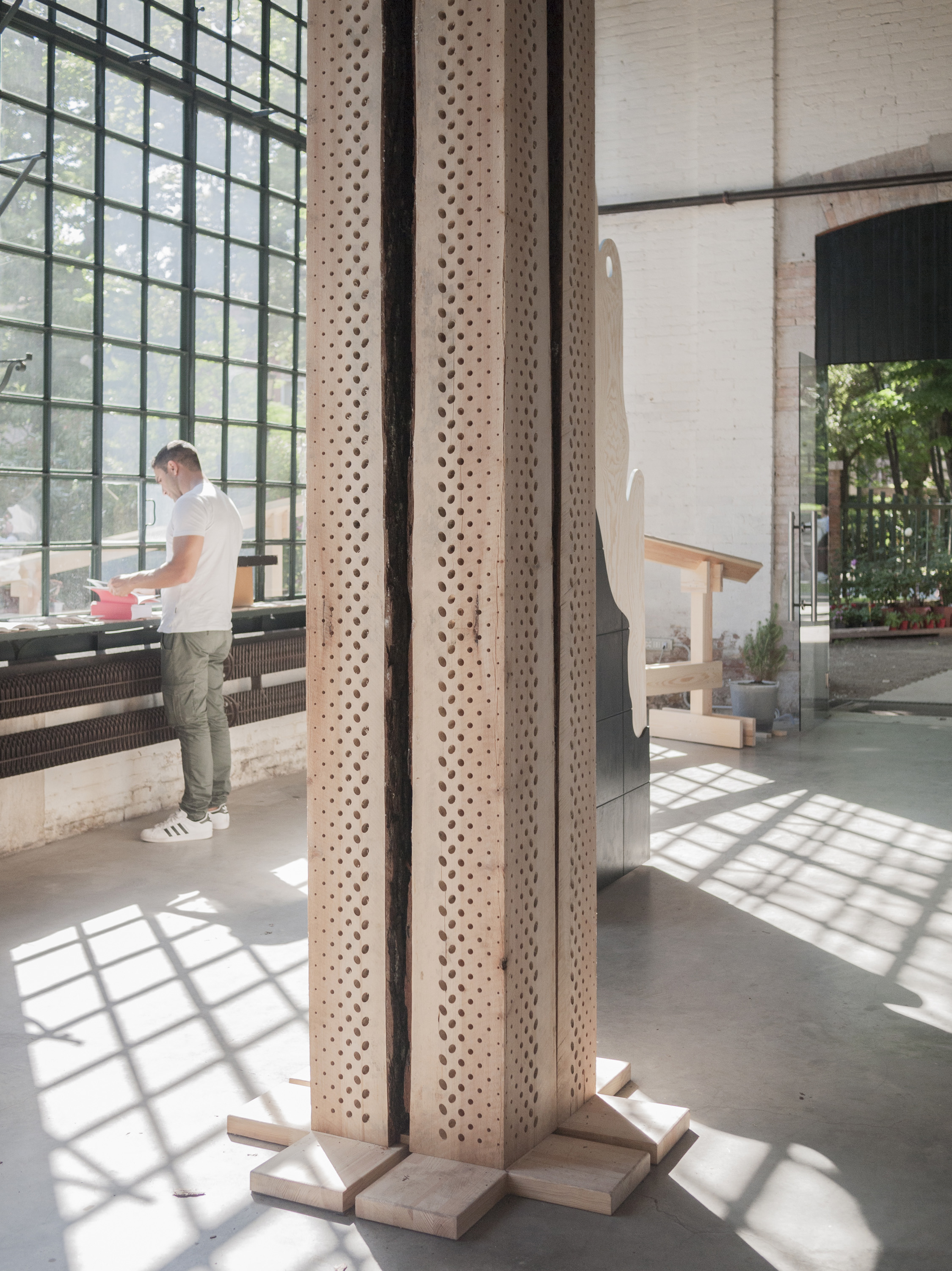 Nordmark & Nordmark arkitekter, TALL, venedigbiennalen 2018, utställning, installation, Plots Prints Projections, Serra dei Giardini, Svenskt trä, swedish wood, Folkhem, Venedig, Venice, CNC, Sveriges Arkitekter