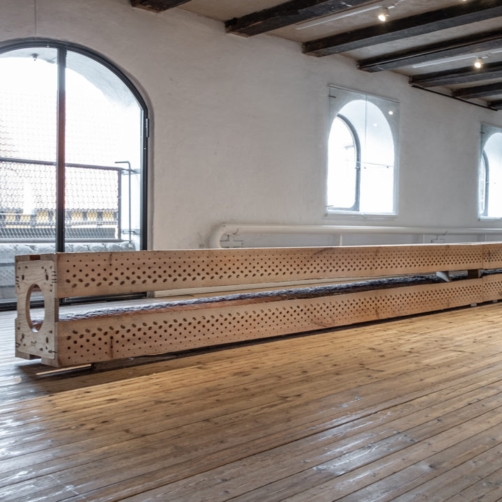 Nordmark & Nordmark arkitekter, TALL, venedigbiennalen 2018, utställning, installation, Plots Prints Projections, Serra dei Giardini, Svenskt trä, swedish wood, Folkhem, Venedig, Venice, CNC, Sveriges Arkitekter, Form/Design center