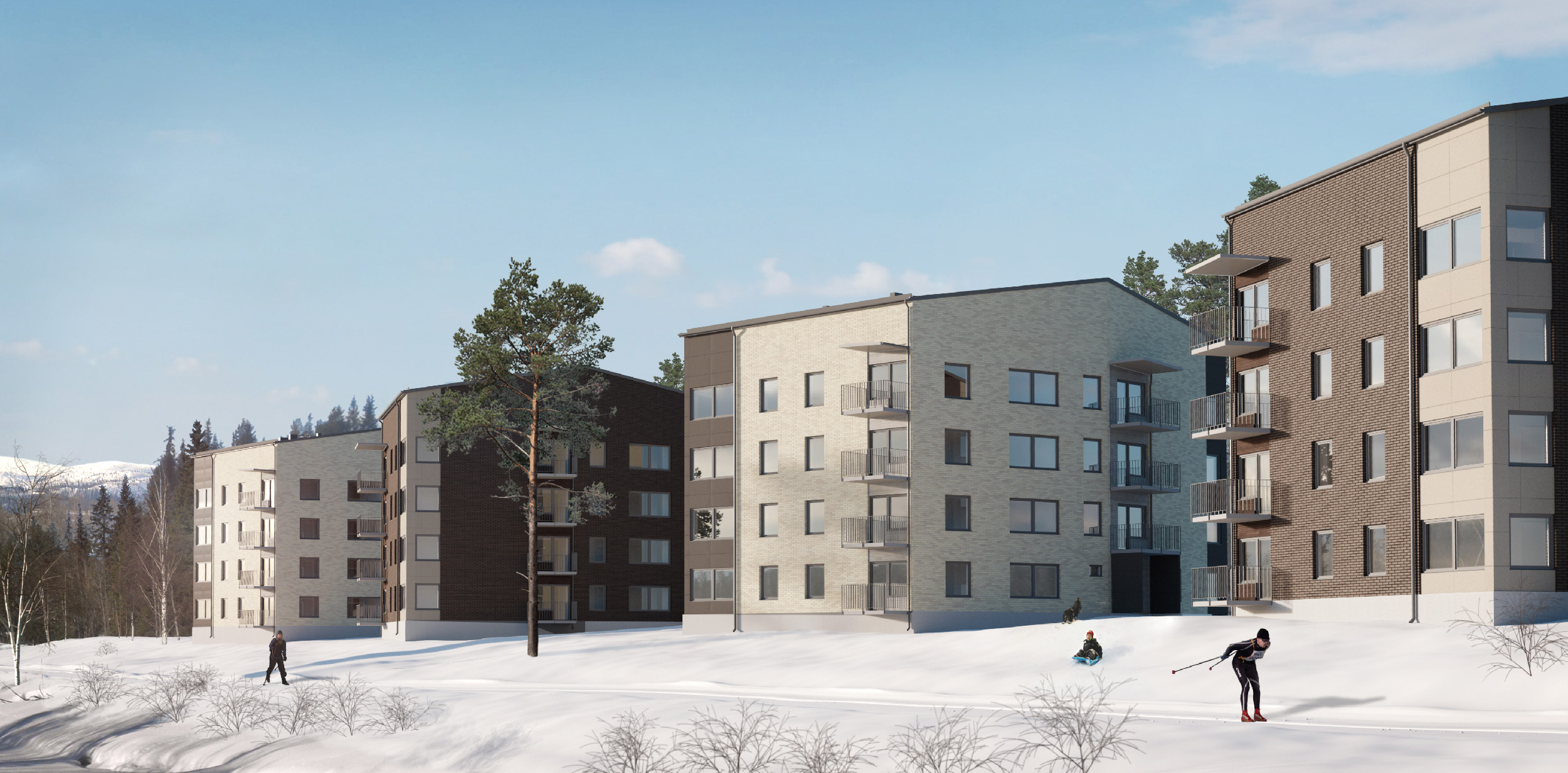 Nordmark & Nordmark arkitekter, LKAB, Nåiden bygg, Forsbacken, Gällivare, tegel, flerbostadshus