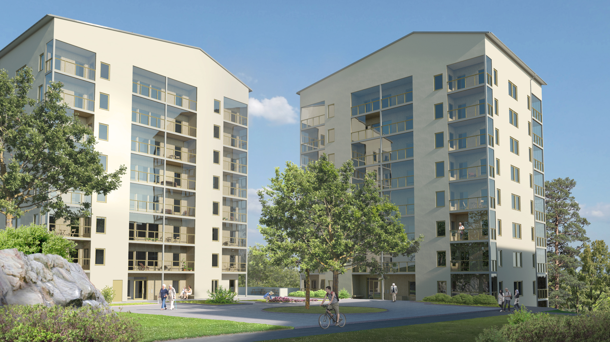 Nordmark & Nordmark arkitekter, Kv Palsternackan, Solna, Huvudsta, Jungrudansen, trygghetsboende, Signalisten Solna, Ulvsundasjön, Lindbäcks, flerbostadshus